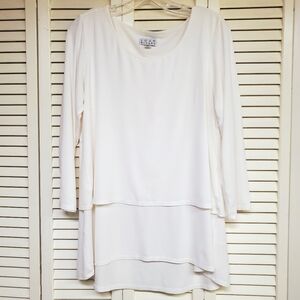 Joan Rivers White Layered Women's Top Size Small